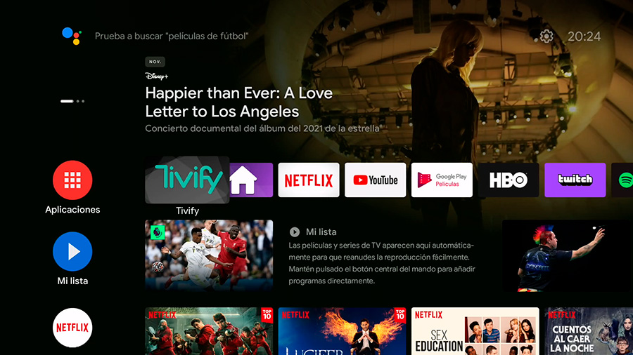 Interfaz Android TV
